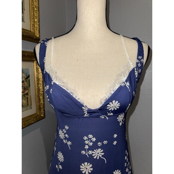Free People Intimately Party Crasher Lace Midi Slip, Blue Floral Slip Dress $78 - Picture 5 of 16